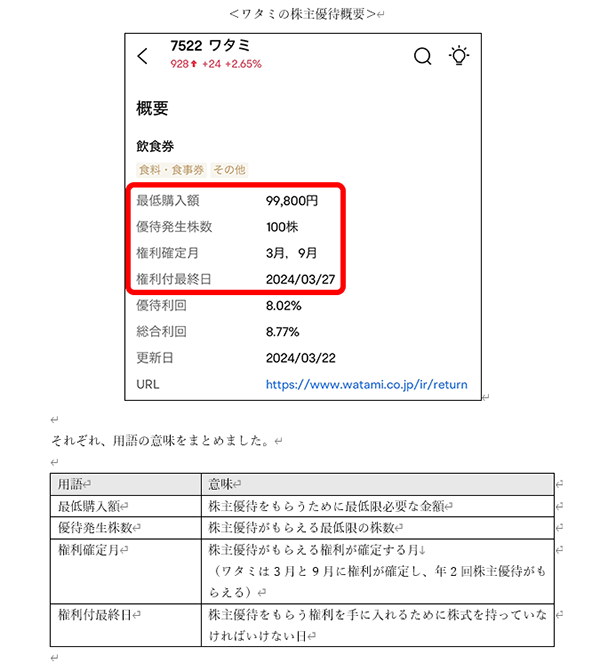 株主優待の基礎情報